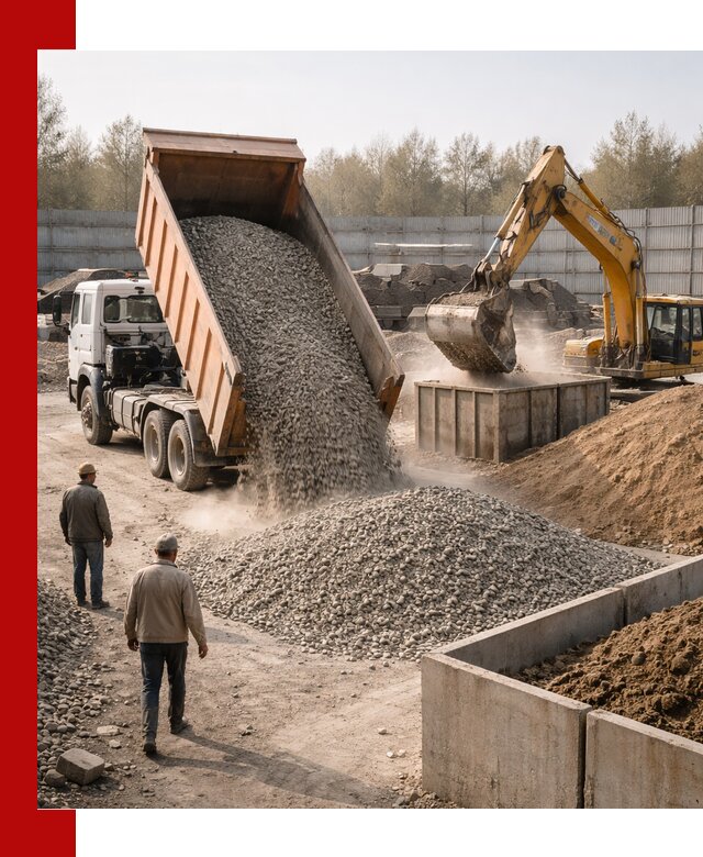 Доставка нерудных материалов с погрузкой и разгрузкой в Лесозаводске