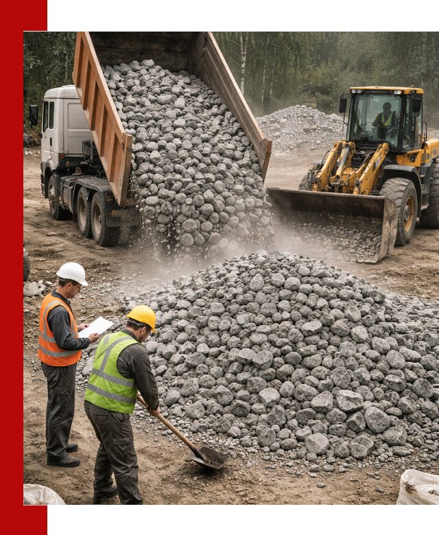 Гранитный щебень фракция 70-150 доставка в Лесозаводске