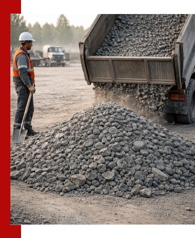 Гранитный щебень фракции 100–201 для строительства в Лесозаводске