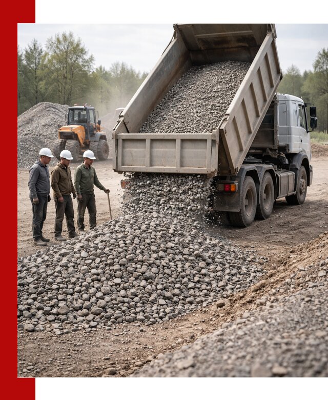 Доставка гравийного щебня фракции 70-120 в Лесозаводске