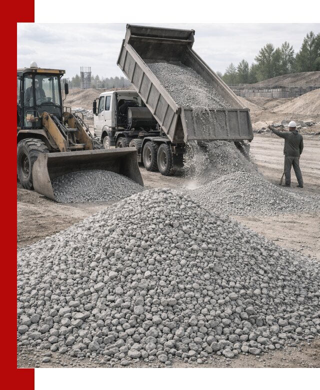 Доставка известнякового щебня фр. 5–20 в Лесозаводске