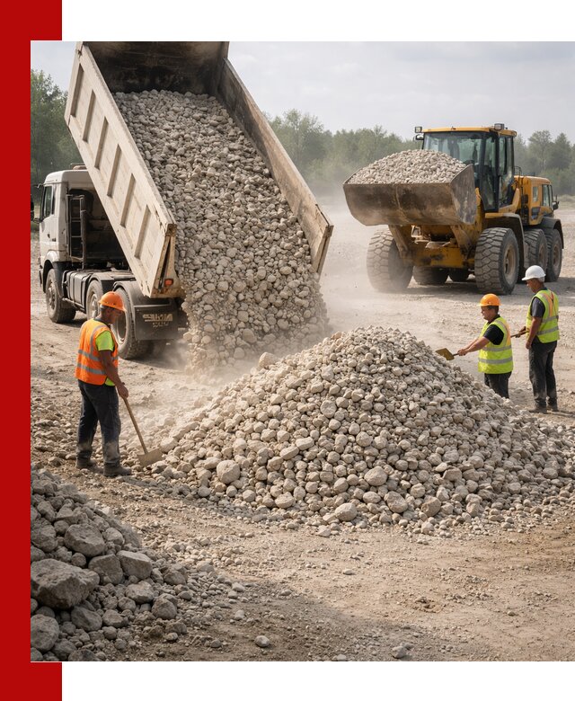 Доставка известнякового щебня фр. 40-70 в Лесозаводске