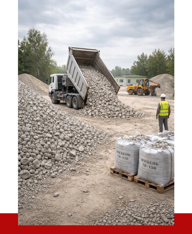 Известняковый щебень фракция 70-150 в Лесозаводске от 1292 р. | ПРОНЕРУДЛсз