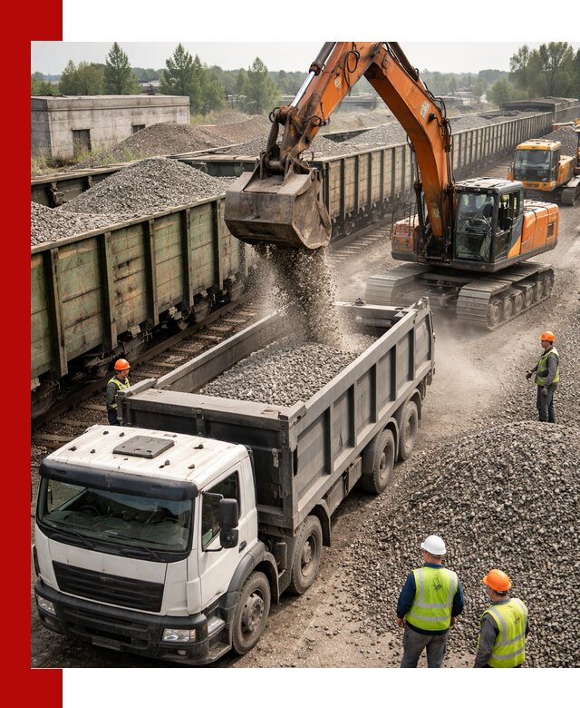 Железнодорожный щебень фракция 25–60 для поставок в Лесозаводске