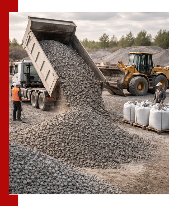 Бетонный щебень фракция 5–20 с доставкой в Лесозаводске