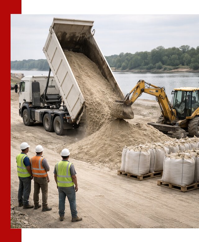 Доставка речного песка в Лесозаводске самосвалами и погрузкой