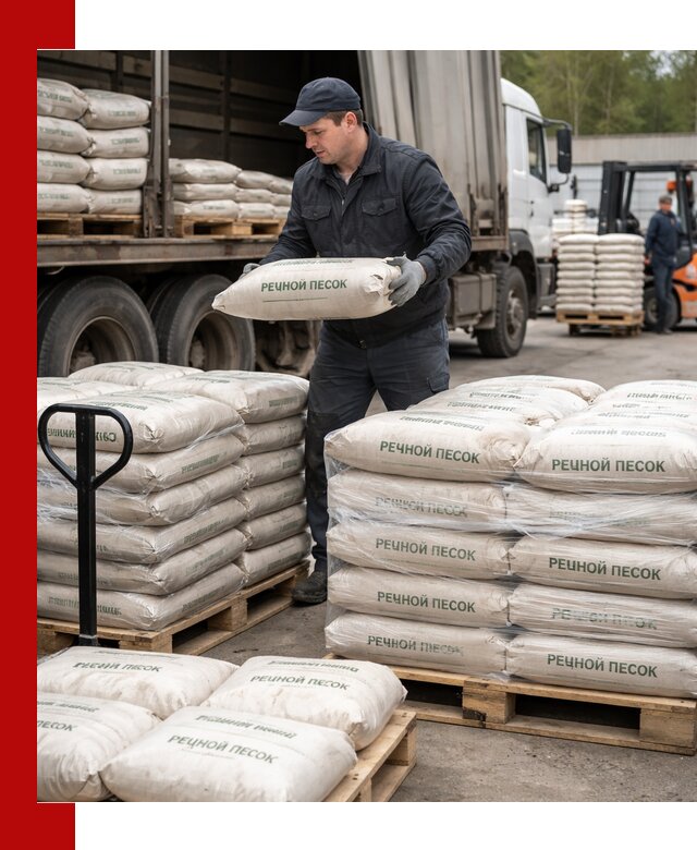 Речной песок в мешках с доставкой в Лесозаводске
