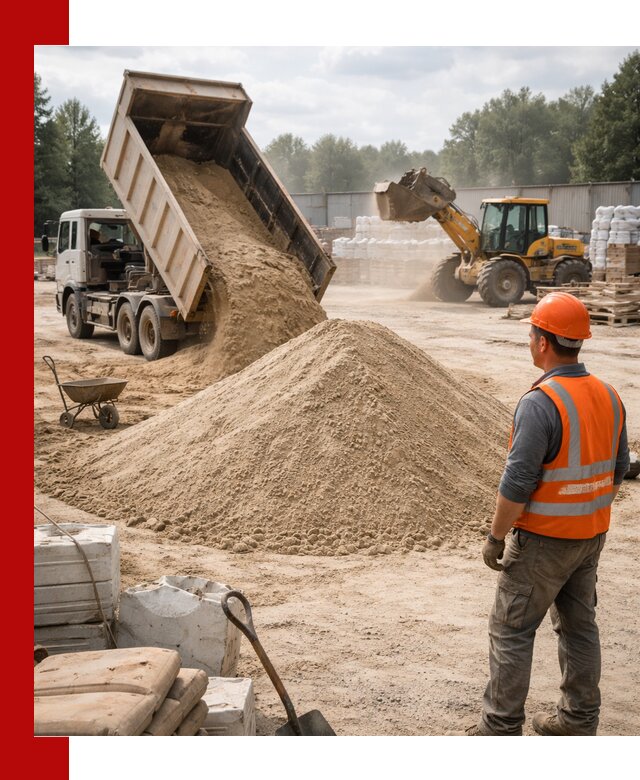 Доставка строительного песка с самосвалом в Лесозаводске