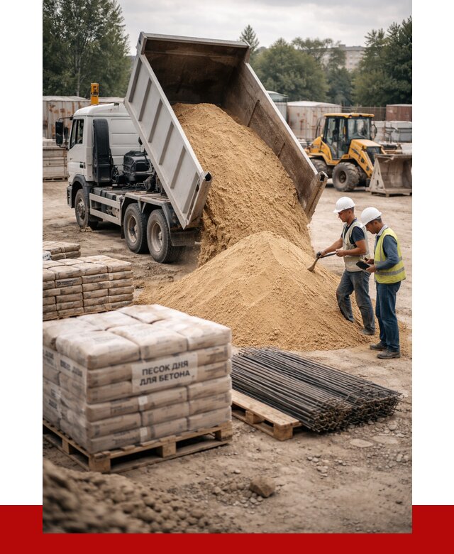 Песок для бетона в Лесозаводске от 2585 р. с доставкой, ПРОНЕРУДЛсз