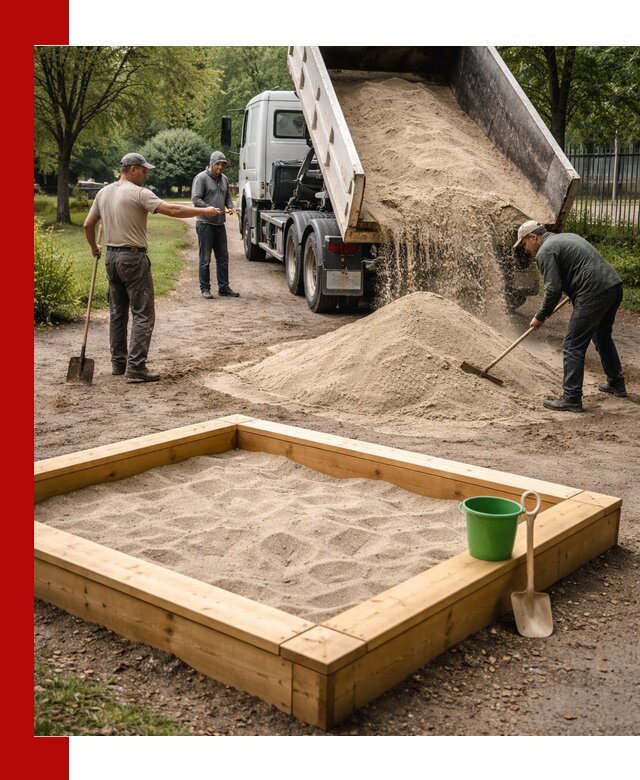 Песок для песочницы с доставкой в Лесозаводске недорого и чистый