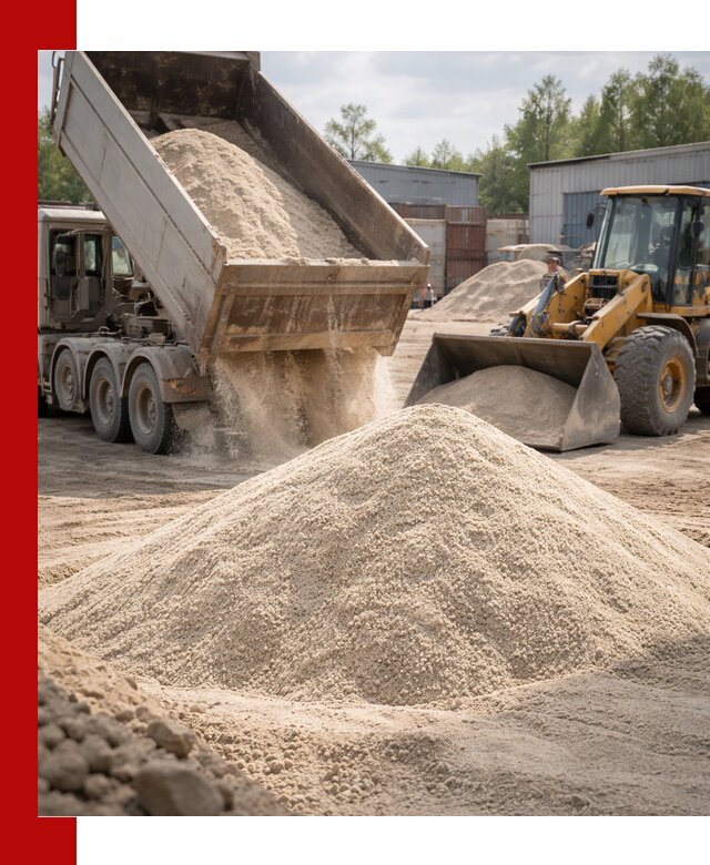 Кварцевый песок с доставкой в Лесозаводске для строительных работ