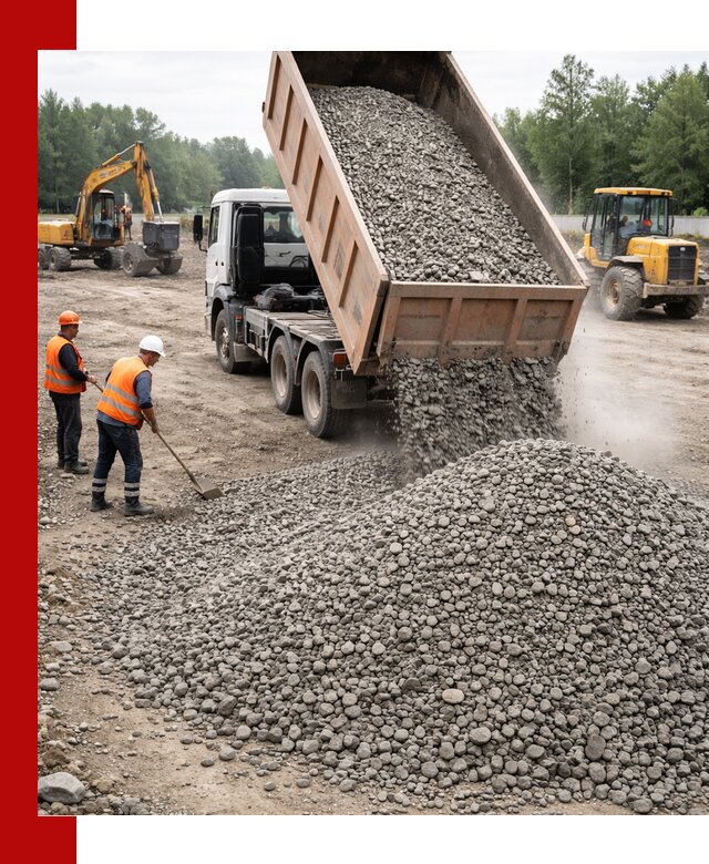 Доставка гравия фракции 40-70 в Лесозаводске оптом и в розницу