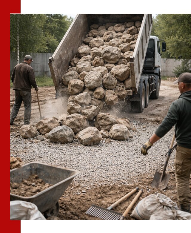 Доставка и укладка булыжника в Лесозаводске