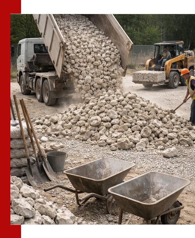 Доставка и продажа бутового известнякового камня в Лесозаводске