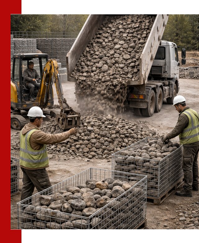 Камень для габионов фракция 100–201 в Лесозаводске