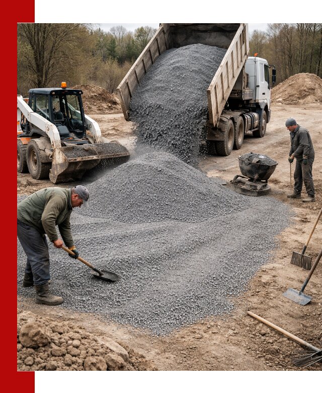 Отсев для подсыпки в Лесозаводске — доставка и подсыпка на участок