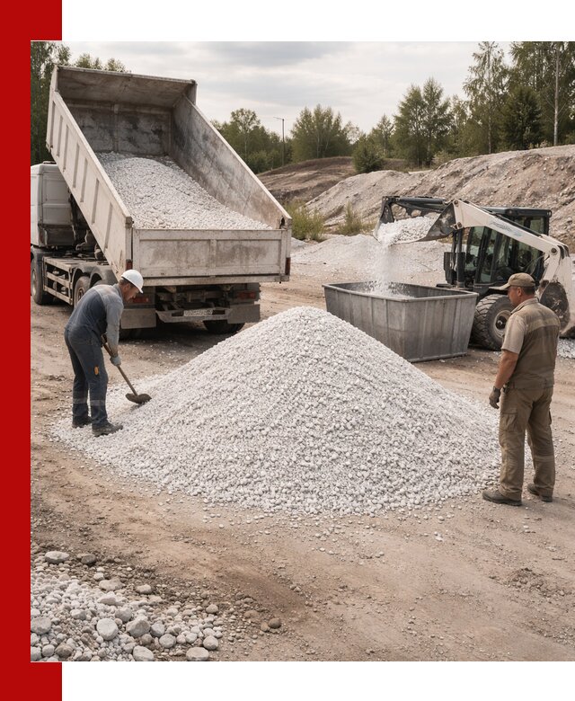 Доставка и продажа белой мраморной крошки в Лесозаводске