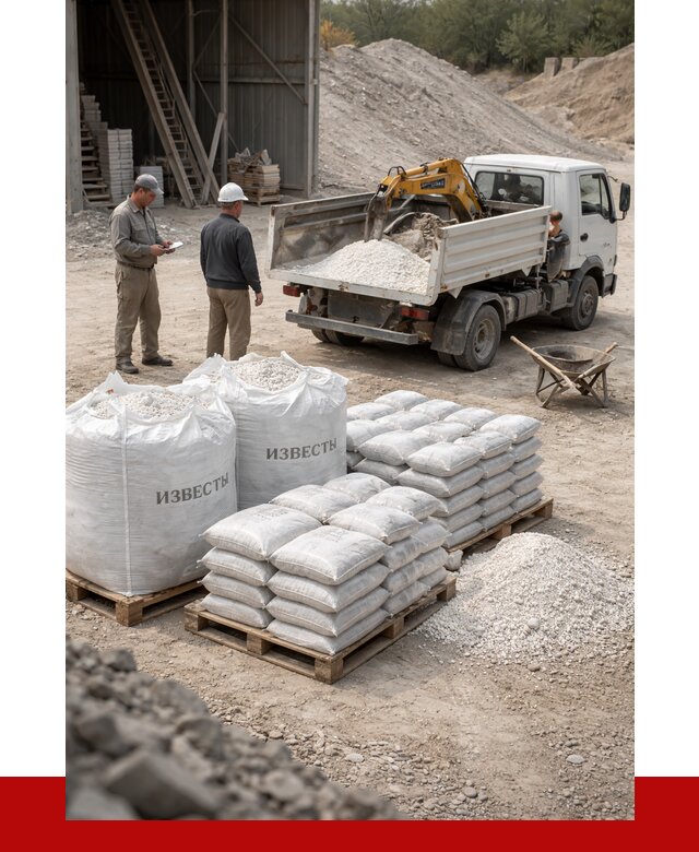 Известь строительная в Лесозаводске с доставкой от 4342 р. | ПРОНЕРУДЛсз