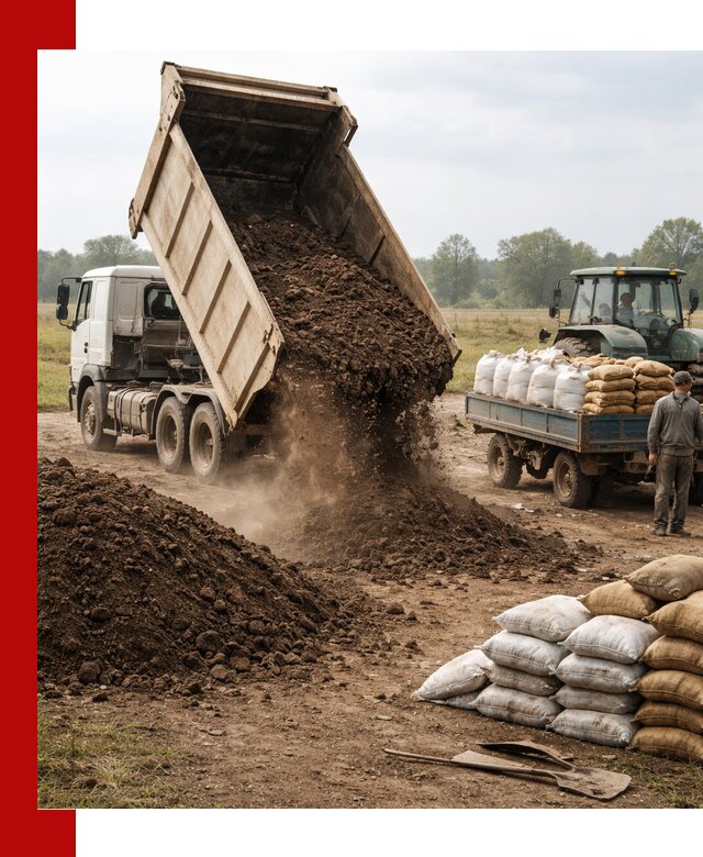 Доставка грунта и удобрений оптом в Лесозаводске для сельхоз и строительства