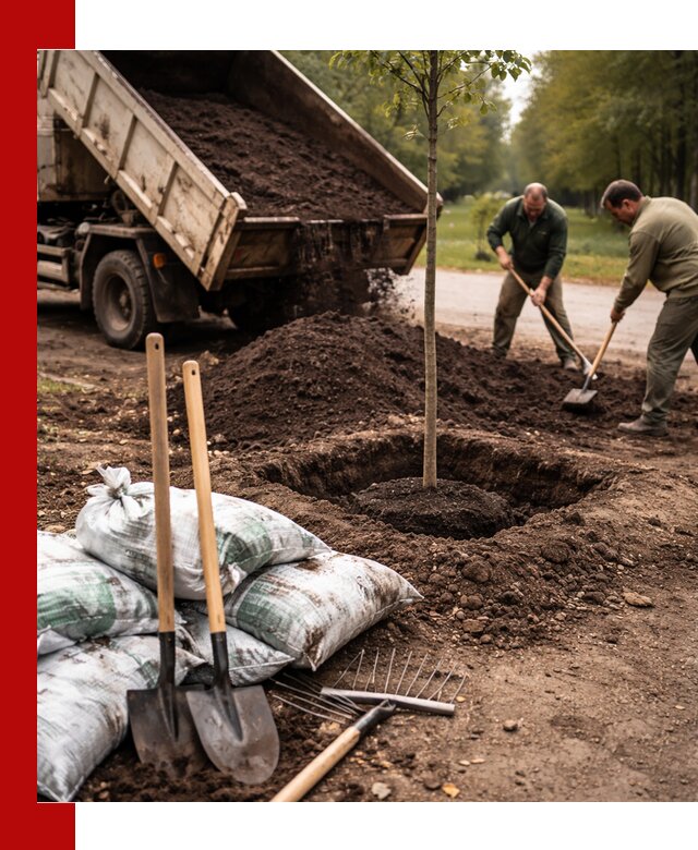 Грунт для посадки деревьев в Лесозаводске — доставка и подготовка почвы