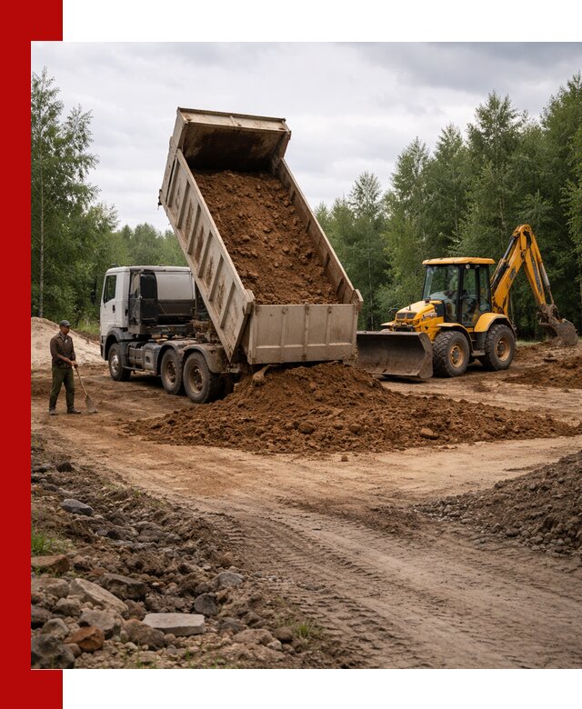 Доставка суглинка самосвалами в Лесозаводске подсыпка и планировка