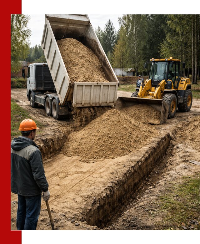 Доставка песчаного грунта в Лесозаводске для строительных работ