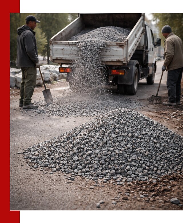 Гранитная крошка для посыпки дорог и тротуаров в Лесозаводске