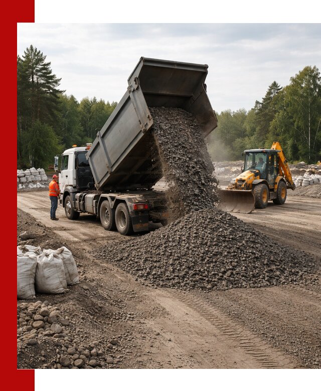 Доставка дробленого асфальта в Лесозаводске для дорожных работ