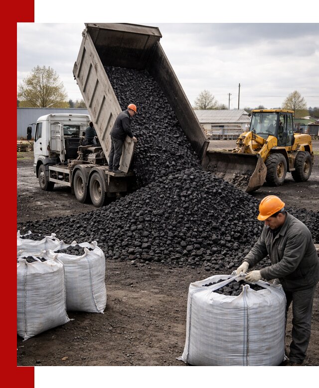 Доставка каменного угля в Лесозаводске оптом и в розницу
