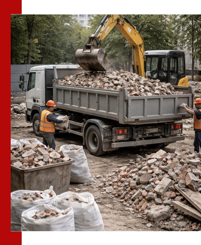 Вывоз строительного мусора в Лесозаводске с самосвалами и контейнерами