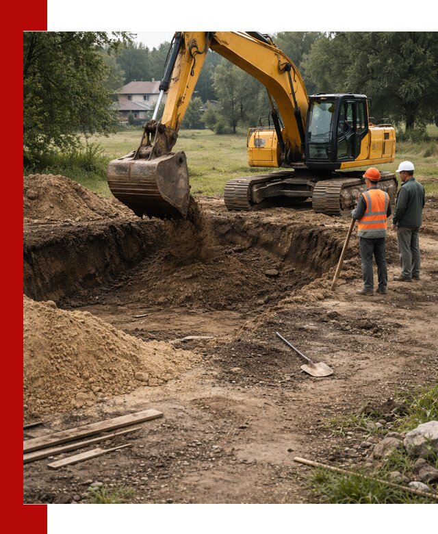 Рытье котлована под фундамент в Лесозаводске (быстро и недорого)