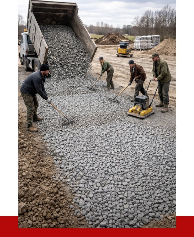 Устройство щебеночной подушки в Лесозаводске от 4652 р. ПРОНЕРУДЛсз